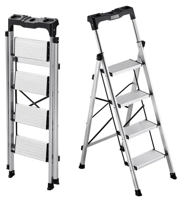 Zdjęcie produktu dla Vevor 4-Stopniowa Składana Drabina Aluminiowa 150Kg Antypoślizgowa Rączka