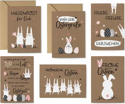 Produktbild von Postkarten für Ostern - Osterkarten Set "Hasenbande"