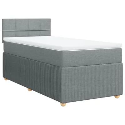 Produktbild von Boxspringbett mit Matratze Hellgrau 90x200 cm Stoff