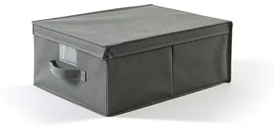 Aufbewahrungsbox Easybox, Stoff, faltbar, 36x48x19 cm, Asche