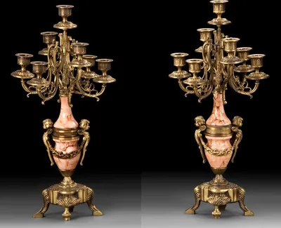 Image de Casa Padrino Luxus Barock Kerzenhalter Set Messing / Beige Ø 25 x H. 55 cm - Artisanat de style baroque Bronze Kerzenständer - Barock Deko Accessoires - Barock Interior - Barock Möbel