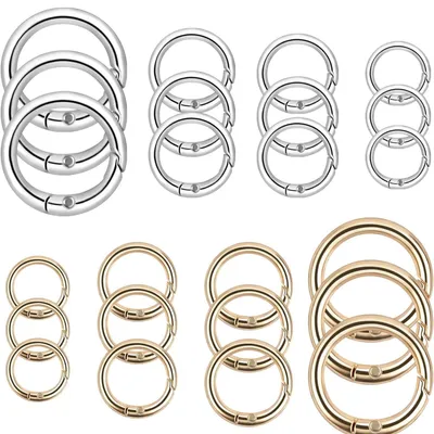 Federringe 24 Stück, 13-25 mm, Gold/Weiß, für Taschen & DIY