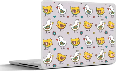 Produktbild von MuchoWow® Laptop Aufkleber Sticker Cover Muster - Vogel - Huhn 31x22.5 cm - Laptop-Deko