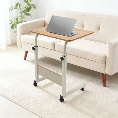 Obrázek produktu pro Plastový stolek pod notebook – na kolečkách – výškově nastavitelný – mobilní – přenosný