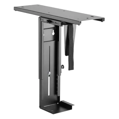 Image de Support PC Wiltec sous table avec glissière pivotant à 360° pour boîtier d'ordinateur jusqu'à 10kg