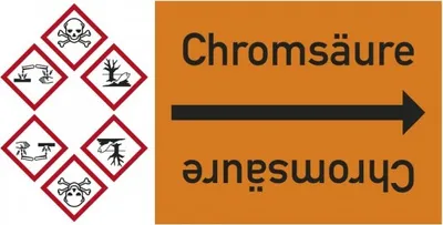 Produktbild von Dreifke® Rohrleitungsband Chromsäure, DIN 2403, ab Ø 15mm, orange/schwarz, 33...