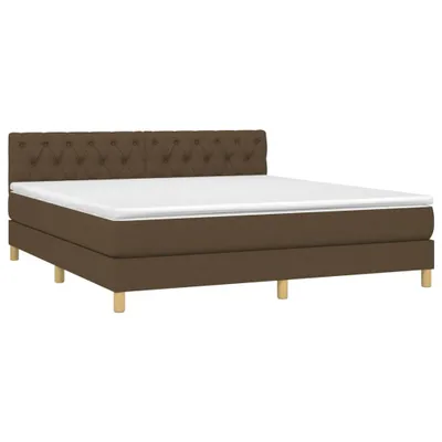 Produktbild von Boxspringbett mit Matratze Dunkelbraun 160x200 cm Stoff