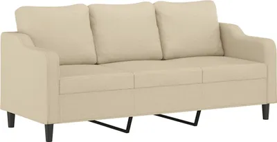 Obrázek produktu pro vidaXL Pohovka pro 3 osoby, krémová 180 cm, látka