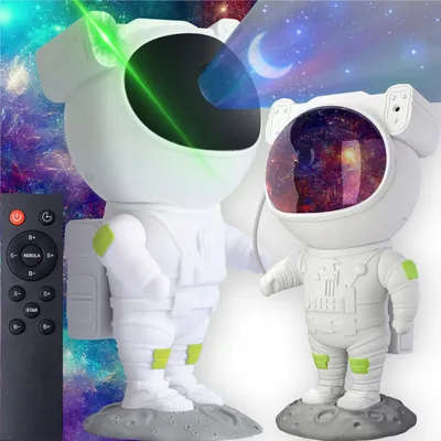 Obrázok produktu pre Projektor hviezd, astronaut, 8 farieb, 360°, diaľkové ovládanie, nočná lampička pre deti