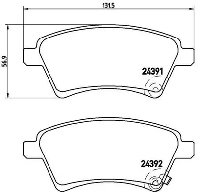 Produktbild von Brembo Bremsbelagsatz, Scheibenbremse Vorderachse P 23 105
