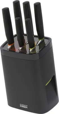 Image de Joseph Joseph Lock Block™ - Ensemble de 6 couteaux avec sécurité enfant intégrée - Noir