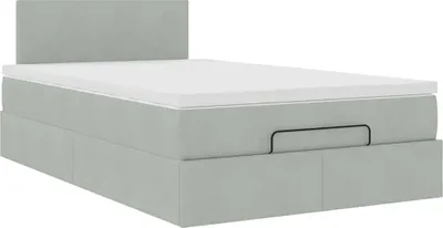 Immagine prodotto di Pouf Letto con Materasso Grigio Chiaro 120x190 cm in Velluto