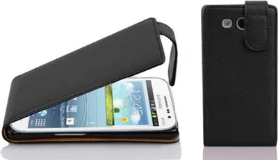 Produktbild von Cadorabo Schutzhülle für Samsung Galaxy WIN Hülle in Schwarz Flip Etui Handyhülle Case Cover Kunstleder