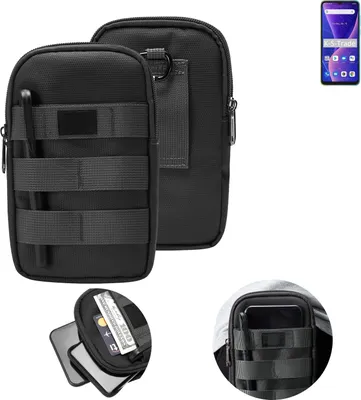 Produktbild von K-S-Trade Holster Gürtel Tasche kompatibel mit Blackview Oscal C60 Handy Tasche Schutz Hülle dunkel-grau viele Fächer, 1x