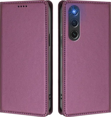 Image de Étui en cuir pour ZTE nubia RedMagic 10 Air, étui à rabat magnétique en cuirPolyuréthaneavec support, violet