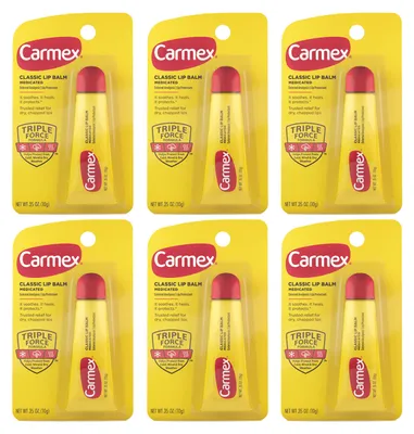 Obrázek produktu pro CARMEX – Balzám na rty – Výhodné balení 6 ks – Ochrana před chladem – Regenerační – V tubě