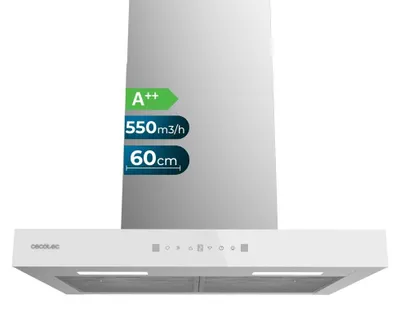 Produktbild von Cecotec Dunstabzugshaube Bolero Flux TT 605500 Glass White A++