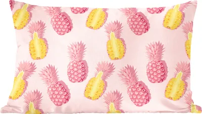 Produktbild von MuchoWow® Zierkissen Sofakissen Wohnzimmer Dekokissen 50x30 cm Sommer - Ananas - Gelb - Rosa - Wohnzimmerdekoration - Polster mit Photo