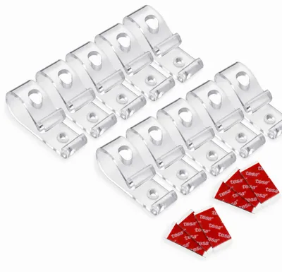 Productafbeelding van Zelfklevende kettinghouder/kettingspanner lang - Set van 10 - Kleur - Transparant - Bedieningskettingen (kogelkettingen)