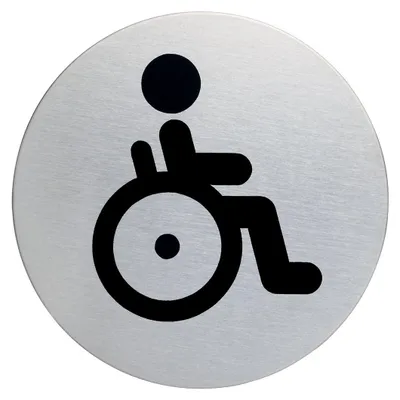 WC-Schild selbstklebend, Edelstahl, 83 mm, 5 Stück