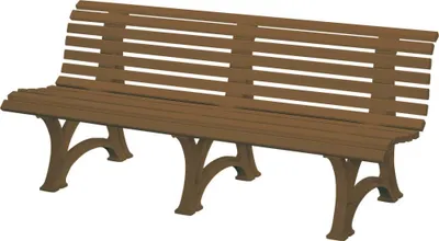 Produktbild von Blome Gartenbank Borkum 4-Sitzer, Pflegeleichte Kunststoff, mit 13 Mehrkammerprofilen, 3 Standfüßen & Lehne, Braun