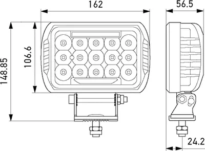 Obrázok produktu pre Hlavný svetlomet pravý 24 V LED HELLA univerzálne použiteľný pre rôzne vozidlá.