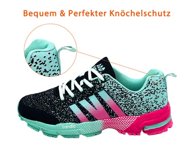 Produktbild von Venustein Herren Damen Sportschuhe Turnschuhe Laufschuhe Sneaker Hallenschuhe, Navy, Fuchsia, Größe 39