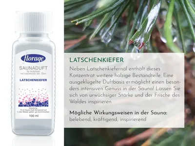 Produktbild von FLORAGE 100ml Saunaduft Latschenkiefer Konzentrat Saunaaufguss Saunaöl Sauna Aufguss
