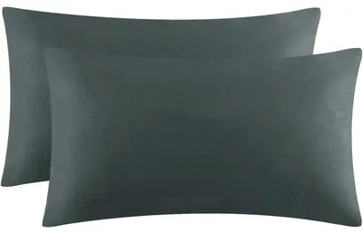 Produktbild von Kissenbezug 30x50 2er Set Anthrazit Mikrofaser mit Reißverschluss  Bügelfrei