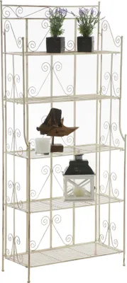 Produktbild von CLP Standregal Ciara, Regal für Balkon, Terrasse und Garten mit 5 klappbaren Böden antik-creme