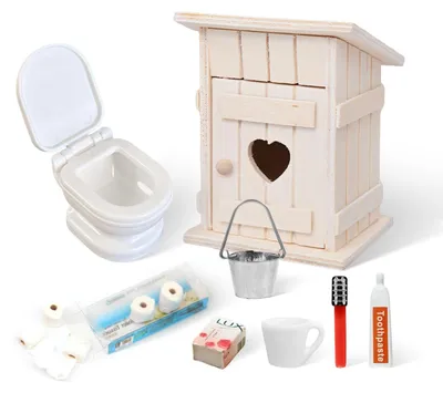 Produktbild von Miniatur-Toilettenhaus-Zubehör und Dekoration für Badezimmer-Puppenhäuser