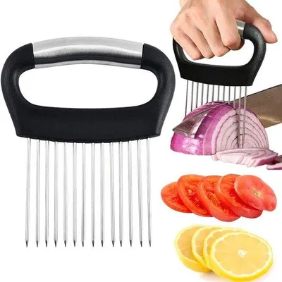 Productafbeelding van Keukenassistent - 14 scherpe vorken - Groentesnijder - Tomatensnijder - Staal - Keukenaccessoire