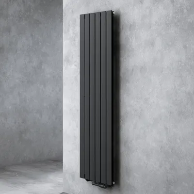 Image de doporro Radiateur pour Chauffage Central 180x46cm Radiateur à Eau Chaude Panneau Monocouche Design Vertical Noir-Gris FV