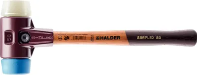 Produktbild von HALDER SIMPLEX TPE-Weichhammer / Nylon mit Tempergussgehäuse und Holzstiel - D=30 mm - 3018.030