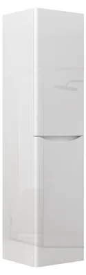 Produktbild von Hochschrank 140cm Weiß Hochglanz Smiley Badschrank Seiteschrank Hängeschrank Badezimmerschrank