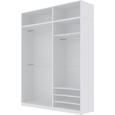 Produktbild von Marmex Möbel TRES K/N Weiß Hochschrank ohne Türen mit Aufsätzen 180x246x51 cm