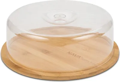 Image de NAVA Plateau à fromage / Plateau en bambou avec couvercle FRAÎCHEUR pour servir le fromage Charcuterie Snacks Sandwiches Desserts 28 cm