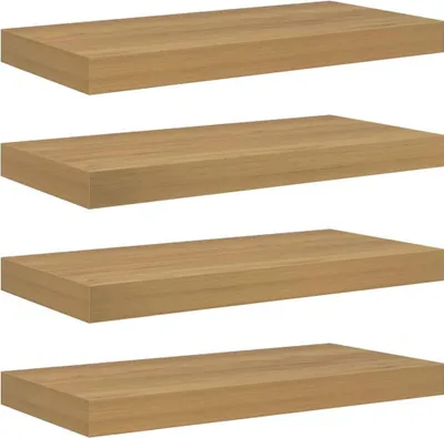 Zdjęcie produktu dla vidaXL Półka ścienna, 4 sztuki, brązowa, 50 x 23,5 x 3,8 cm, płyta wiórowa