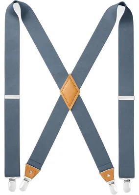 Imagen del producto de Suspensorios para hombre, forma en X, con 4 clips metálicos, ajustables, color azul