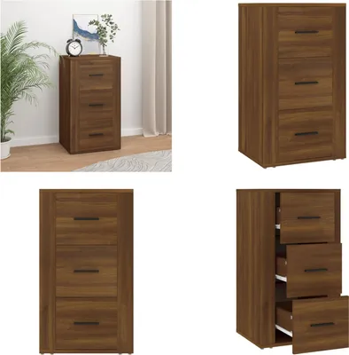 Image de vidaXL Sideboard brun aspect chêne 40x33x70 cm Bois composite - Sideboard - Armoire - Armoire de rangement