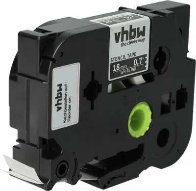 Produktbild von vhbw Schablonenband 18 mm Ersatz für Brother ST-141, STE-141 für Beschriftungsgeräte - Weiß auf Transparent