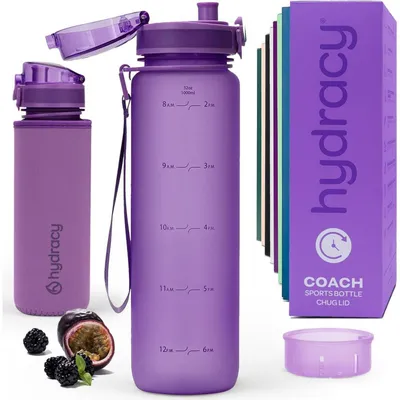 Produktbild von Trinkflasche mit Fruchteinsatz 1L BPA-frei Zeitmarkierung Auslaufsicher Kondensationsfrei Berry Blue