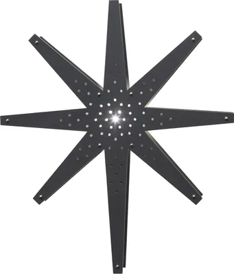 Holzstern Tall - hängend - 8-zackig - D: 60cm, H: 70cm - inkl. E14 Fassung u. Kabel - grau