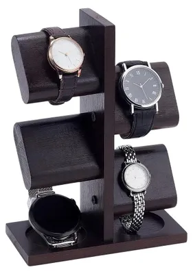 Produktbild von Uhrenhalter Uhrenständer Schmuckhalter - Holz - Bis 6 Uhren - Kokosnussbraun - Für Schmuck und Armbänder