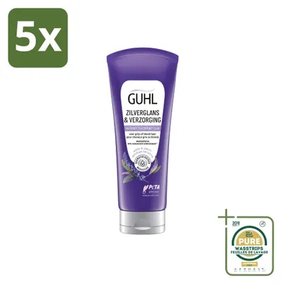 Productafbeelding van 5 x Guhl Zilverglans & Verzorgingsmasker tegen geelheid - 200 ml - Voordeelverpakking - 5 stuks