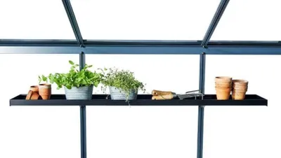 Produktbild von Aluminiumregal Juliana 2 Sektionen 142 x 15 cm schwarz