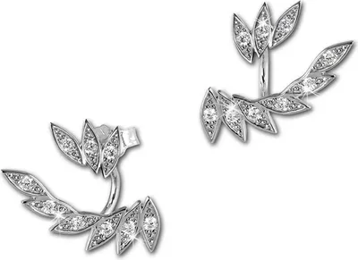 Produktbild von SilberDream Ohrringe Ear Cuff Blätter Zirkonia weiß Ohrstecker Silber D2GSO450W