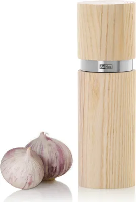 Produktbild von AdHoc MP25 Salzmühle oder Pfeffermühle Textura 15 cm, Edelstahl | Eschenholz weiß