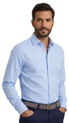 Produktbild von Olymp Nr.6 hellblaues Hemd super slim fit einfarbig
