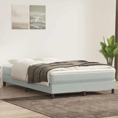 Zdjęcie produktu dla Maison Exclusive - Łóżko Box Spring bez materaca Jasnoszary 140x220 cm Aksamit